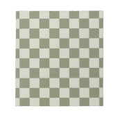 Sage Green Checkerboard Notitieblok (Voorkant)