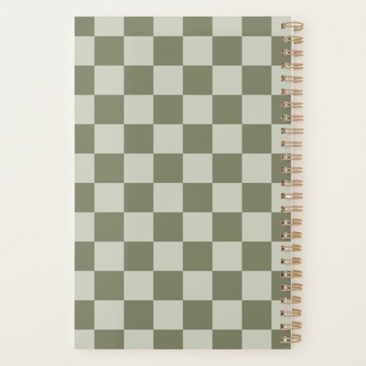 Sage Green Checkerboard Planner (Achterkant)