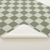 Sage Green Checkerboard Sherpa Deken (3/4)