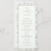 Sage Green Chinoiserie Programme de mariage (Dos)
