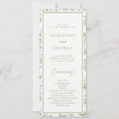 Sage Green Chinoiserie Programme de mariage (Devant)