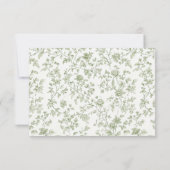 Sage Green Chinoiserie Wedding RSVP Kaartje (Achterkant)