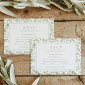 Sage Green Chinoiserie Wedding RSVP Kaartje