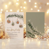 Sage Green Christmas Ornament Winter Holiday Party Kaart