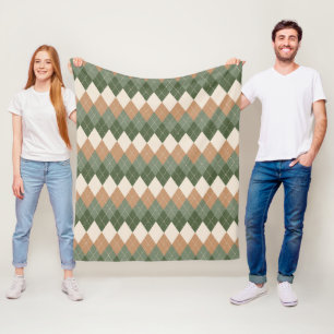 Sage Green Christmas Pattern Fleece Deken