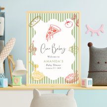 Sage Green Ciao Baby Italiaanse Pizza Baby Shower