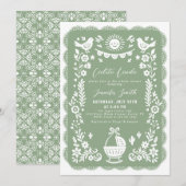 Sage Green Cielito Lindo Baby shower Invitation (Devant / Derrière)
