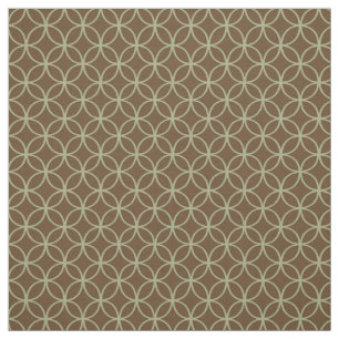 Sage Green Circles over Chocolate Brown Stof