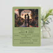 Sage Green Citrus Botanical Wedding Invitation (Debout devant)