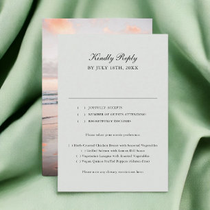 Sage Green Classic Calligraphie photo Mariage RSVP