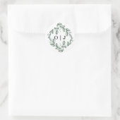 Sage Green Classic Floral Wedding Ronde Sticker (Tas)