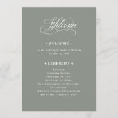 Sage Green | Classic Luxe bruiloft welkom Programma (Voorkant)