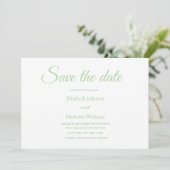 Sage Green Classic Minimale bruiloft Bewaar de dat Save The Date (Staand voorkant)