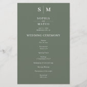 Sage Green Classic Programme de mariage minimalist (Devant)