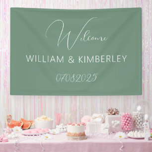 Sage Green Classic Rustic Simple Modern Wedding Spandoek