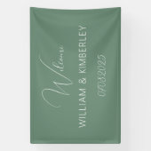 Sage Green Classic Rustic Simple Modern Wedding Spandoek (Verticaal)