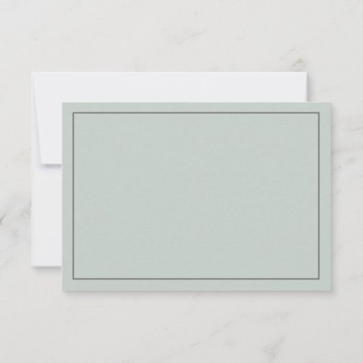 Sage Green Classic Simple Elégant Mariage RSVP (Dos)