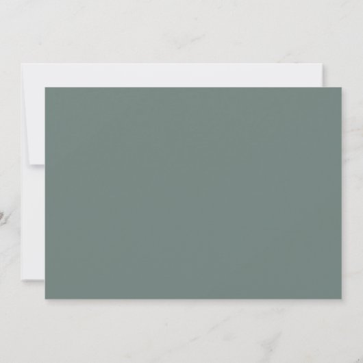 Sage Green Classy 50th Gold Custom Photo Birthday Kaart (Achterkant)