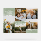 Sage Green Clean Moderne & 5 Photos Bienvenue (Recto)