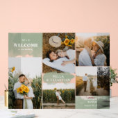 Sage Green Clean Moderne & 5 Photos Bienvenue (Mariage)