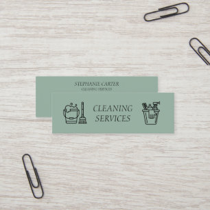Sage Green Cleaning Services Company Mini Visitekaartje