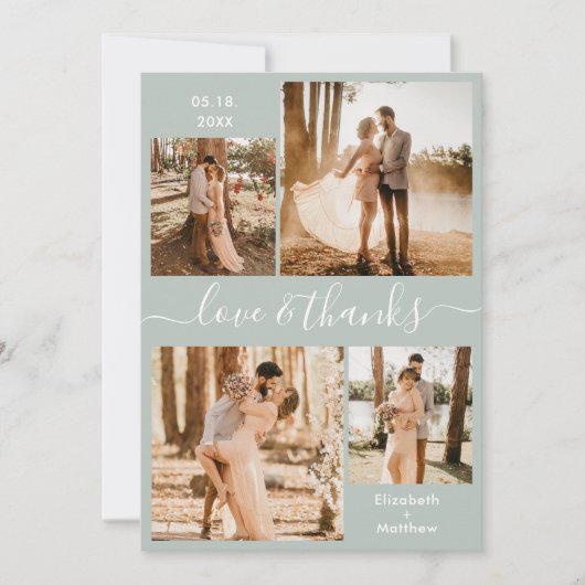 Sage Green Collage Wedding van Liefde en Bedankt (Voorkant)