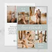 Sage Green Collage Wedding van Liefde en Bedankt (Voorkant / Achterkant)