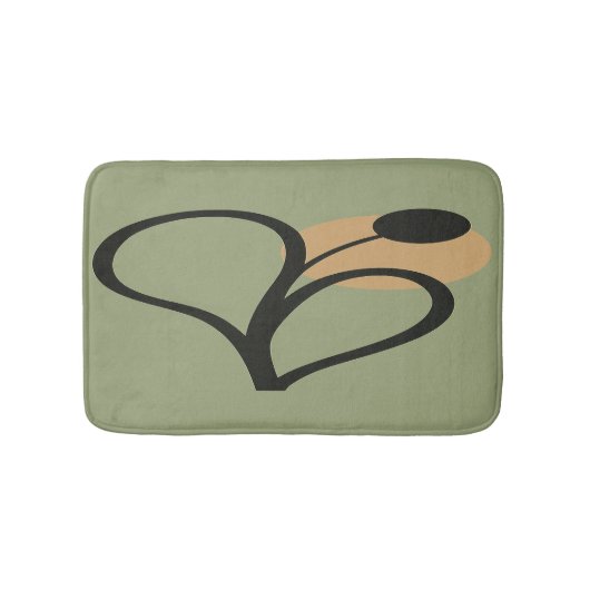 Sage Green Contemporary Botanical Badmat (Voorkant)