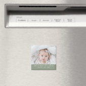 Sage Green Contemporary Hello Baby Magnet (In Situ (Lave-vaisselle))