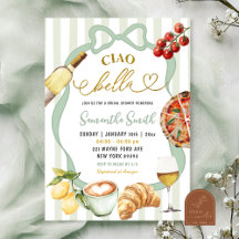 Sage Green Coquette Strepen Italy Ciao Bella Bruid