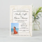 Sage Green Costa Rica Passeport Faire-part de mari (Debout devant)