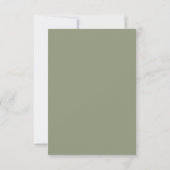 Sage Green Cream Elegant Script Formele De bruilof RSVP Kaartje (Achterkant)