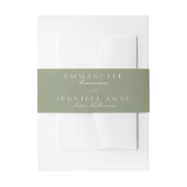 Sage Green Cream Elegant Script Formele De bruilof Uitnodigingen Wikkel (Voorkant Voorbeeld)