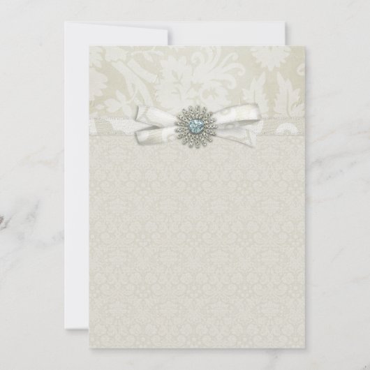 Sage Green & Cream Faire-part de mariage avec Spar (Dos)