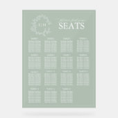 Sage Green Crest Monogramme Mariage Siège (Recto)