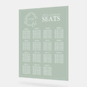 Sage Green Crest Monogramme Mariage Siège (Angle)