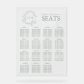 Sage Green Crest Monogramme Mariage Siège (Recto)
