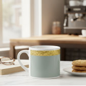 Sage green cup / Cup with golden edge Espresso Kop