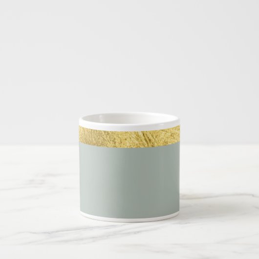 Sage green cup / Cup with golden edge Espresso Kop (Voorkant)