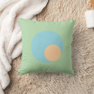 Sage Green Cushion Pillow with Blue and peach Kussen