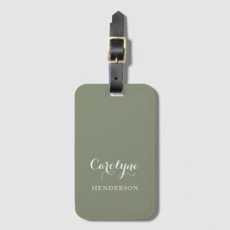 Sage Green Custom Bagagelabel