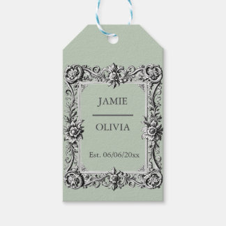 sage green Custom Victorian Scroll Frame – wedding Cadeaulabel