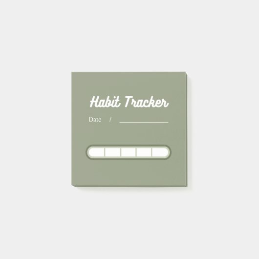 Sage green Cute Habit Tracker Post-it Notes (Voorkant)