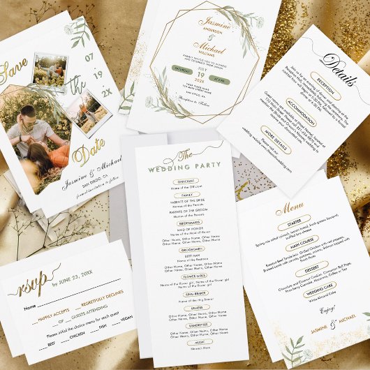 Sage Green Cute Mariage Photos Élégant Gold Script