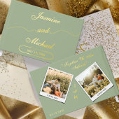 Sage Green Cute Mariage Photos Élégant Gold Script