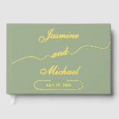 Sage Green Cute Mariage Photos Élégant Gold Script (Recto)