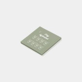 Sage green Cute Water Drink Tracker Post-it® Notes (Schuin)