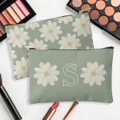 Sage Green Daisy Monogrammed Accessoirezak Etui