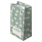 Sage Green Daisy Patroon Klein Cadeauzakje (Voorkant Gekanteld)
