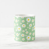 Sage Green Daisy Pattern Spring Coffee Mok (Center)